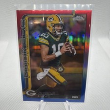 2025 Topps Chrome Jordan Love #109 Red White Blue Refractor SP Packers