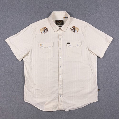 Howler Bros Shirt Mens XL Crosscut Snapshirt Floral Embroidered Pearl Snap