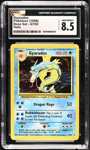 CGC 8.5 Gyarados Base Set Holo Card 6/102 Pokemon TCG *super minor case nick*