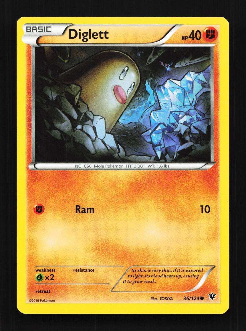 Diglett 36/124 LP Fates Collide English Pokemon Card TCG