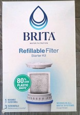 Brita Refillable Filter Starter Kit 3pk New Reduces Chlorine Taste and Odor
