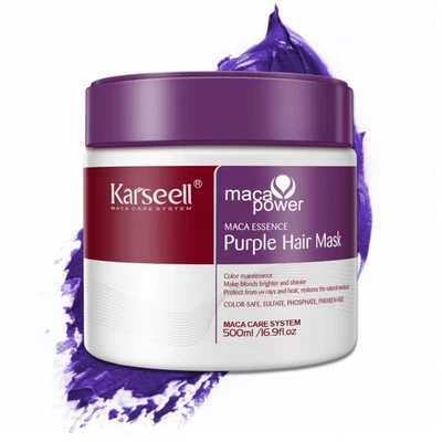 KARSEELL Purple Hair Mask Hair Care for Blonde Bleached Grey Hair Carseel 500ml