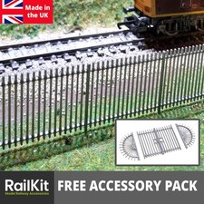 OO Gauge security fence steel style x10 Model Railway Railings 00 gauge fencing