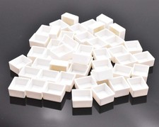 50-PCS White Plastic Empty Watercolor Half Pans for Artist Paint Palettes