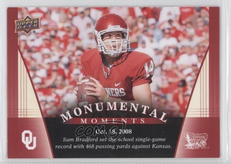 2011 University of Oklahoma Monumental Moments Sam Bradford Oct 18 2008 #95 0e3