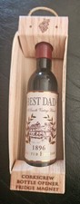 NEW PLASTIC  BEST DAD CORKSCREW/ BOTTLE OPENER FRIDGE MAGNET