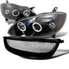 For 2003-2008 TOYOTA COROLLA HEADLIGHT+MESH GRILL GRILLE BK
