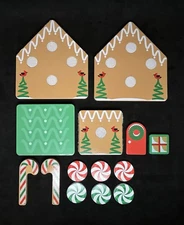 Melissa & Doug Gingerbread House Replacement Parts | 14 Wooden Pieces 2024 Green