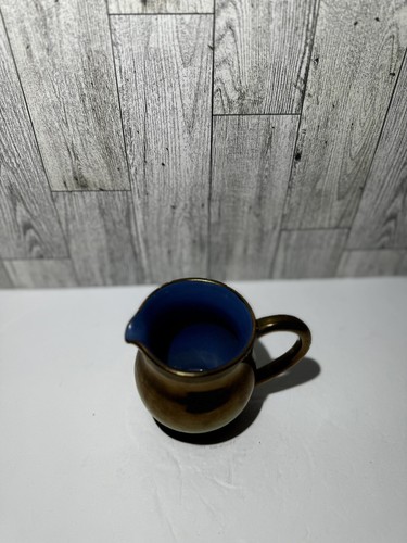 Vintage Creigiau Pottery Wales Welsh Copper Blue Milk Jug Creamer Pitcher - Picture 3 of 5