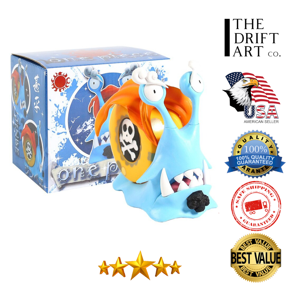 Anime One Piece Jinbe Den Den Mushi Snail Doll Collectible PVC