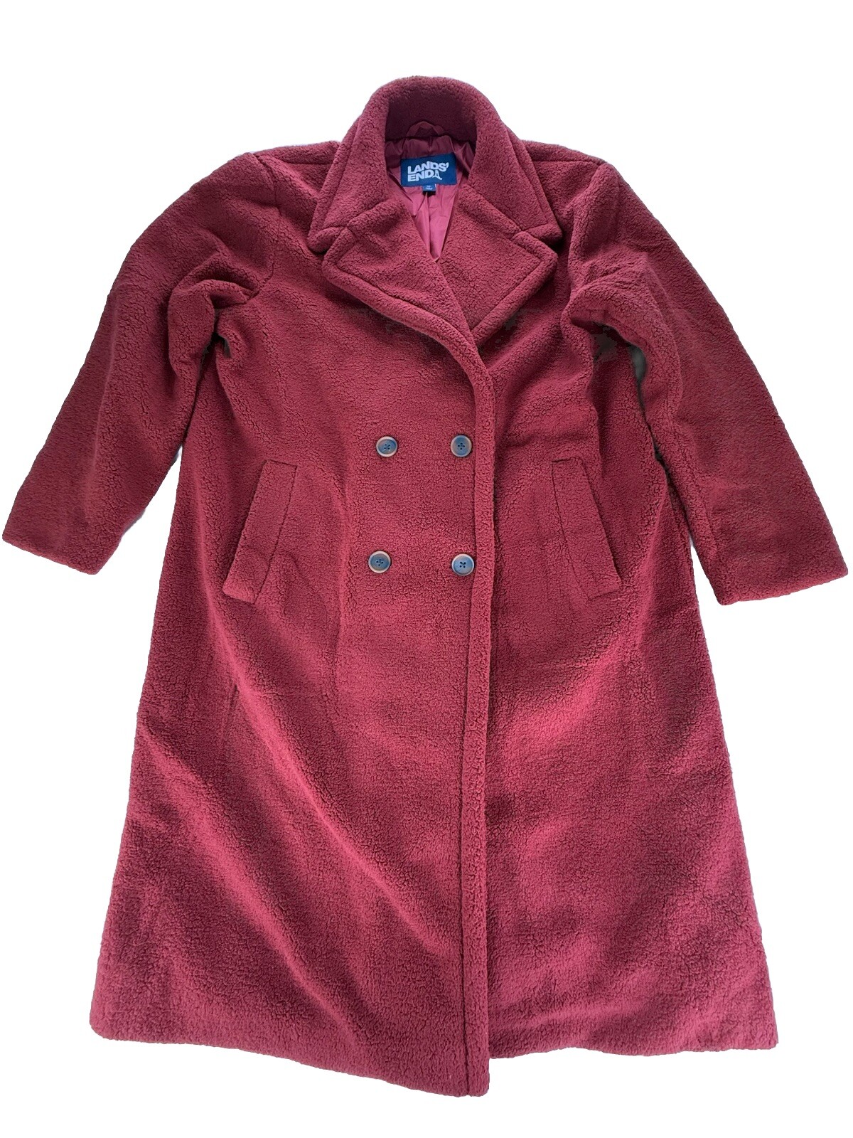 Lands End Jacket Teddy Collared Double Breasted R… - image 1