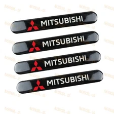 4pcs MITSUBISHI Black Car Trunk Side Fenders Door Badge Scratch Guard Sticker
