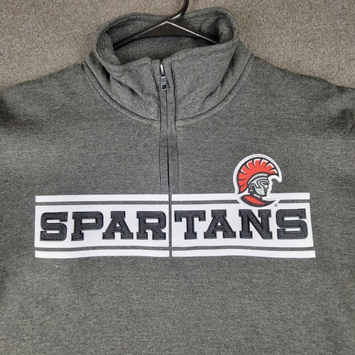 Champion University of Tampa UT Spartans M Grey Quater Zip Sweatshirt Pullover - Picture 3 of 7