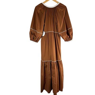 wedding brown shweshwe dresses STAUD, Viola Dress in Earth, Size Medium main image 1