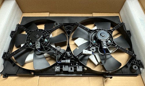 08-17 Fits MITSUBISHI LANCER DUAL A/C RADIATOR COOLING FAN ASSEMBLY WITH MOTOR - Picture 3 of 3