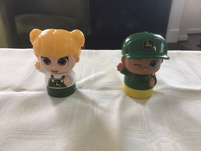 Mega Bloks First Builders Block Buddies Lot of 2 John Deere Figures Girl & Boy
