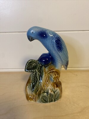 Vintage Ceramic Parrot Beautiful Parakeet 1960 s Figurine Made in Brazil 200B EC