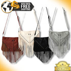 LUXURY LEATHER Women Bag Shoulder Crossbody Tassel Rivet Sling Fashion Handbag