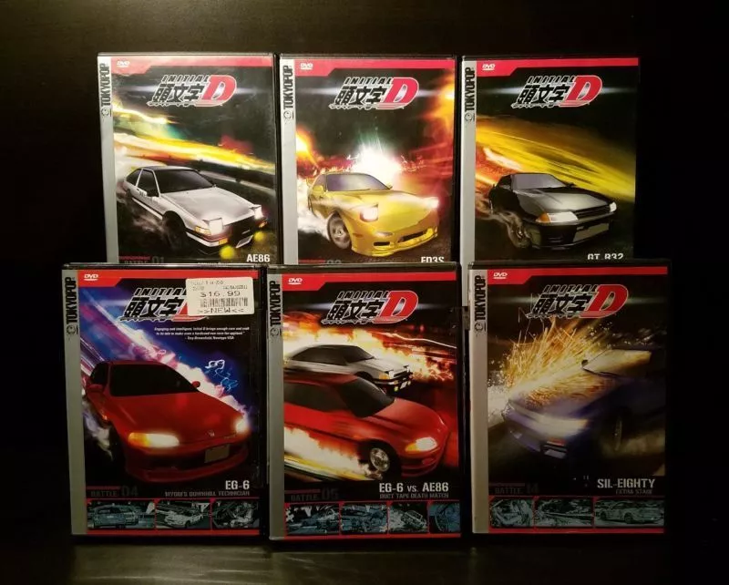 Lot of 6x Initial D - Battle 01-05 + #14 Anime DVDs + Unopened