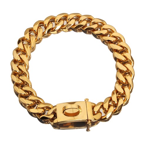 Gold Dog Collar Solid Stainless Steel Dog Choke Big Dog Outdoor Walking Chain - Picture 14 of 21