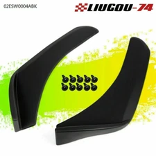 2Pcs Universal Front & Rear Bumper Lip Splitters Winglets Canards Polypropylene