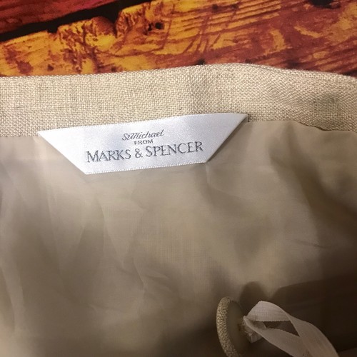 M&S St Michael Vintage Beige Pleated Skirt Size UK 18 BNWT New Polyester - Picture 3 of 6