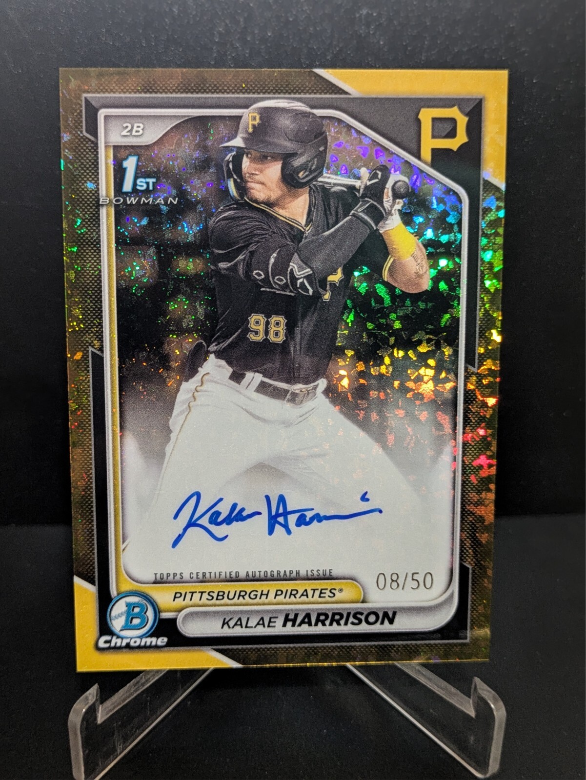 Kalae Harrison -2024 Bowman Chrome Auto Gold Mini-Diamond Refractors /50 #CPAKH