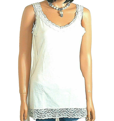Street one weißes Lagenlock Longtop Top mit Spitze Gr.36