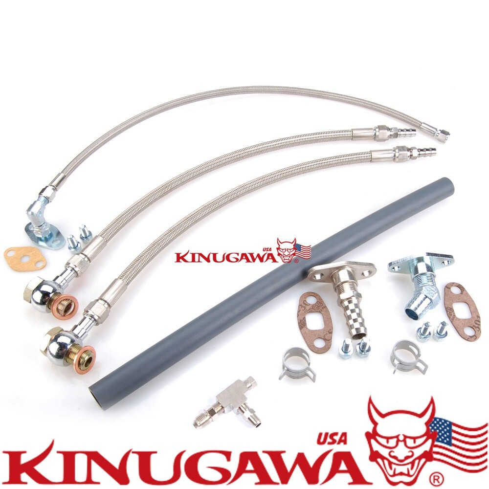 GRYPHON Turbo Oil Feed Line Kit – 4AN X 104cm, Fits Garrett GT37R GT40R GT42R GT45R