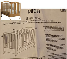 Lettino MIBB in legno ciliegio ottimo stato conservazione completo ogni accesori