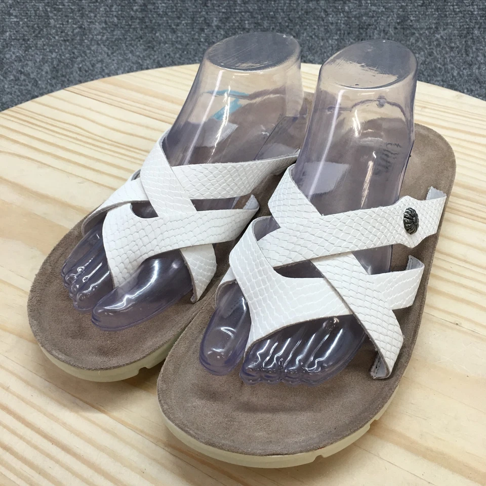 Cliffs by White Mountain Sandals Womens 10 M Banksy Thong White Faux Leather NEW - Image 3 of 4