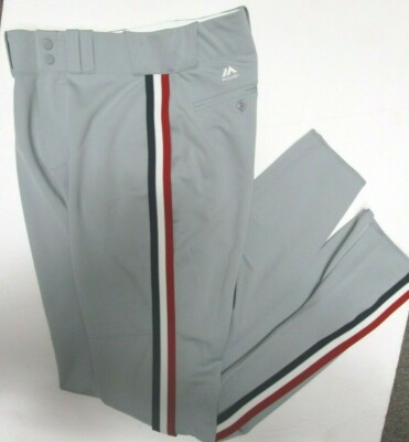 CLEVELAND INDIANS YOUTH THROWBACK GREY MAJESTIC PRO BASEBALL PANTS