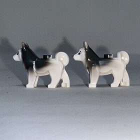 Lot of 2 LEGO 60036 Husky Dog Black & White Arctic Ninjago