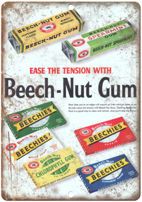 Beech-Nut Gum Vintage Print Ad 12'' x 9'' Reproduction Metal Sign N83