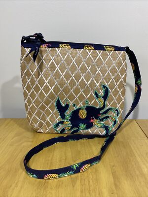 Vera Bradley Beach Crossbody Purse Straw Toucan Party