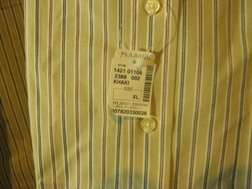 Camisa de vestir Jos A Bank Signature para hombre algodón marrón a rayas XL - Imagen 5 de 5