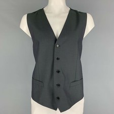 DOLCE & GABBANA Size 46 Charcoal Iridescent Wool Mohair Vest