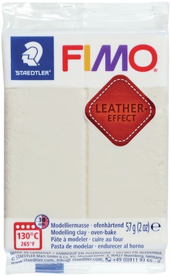 Fimo Leather Effect Polymer Clay 2oz-Ivory