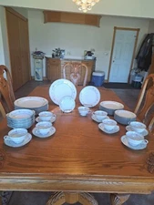 Noritake Fairmont Platinum Pattern 6 Piece Place Setting For 8 Porcelain China