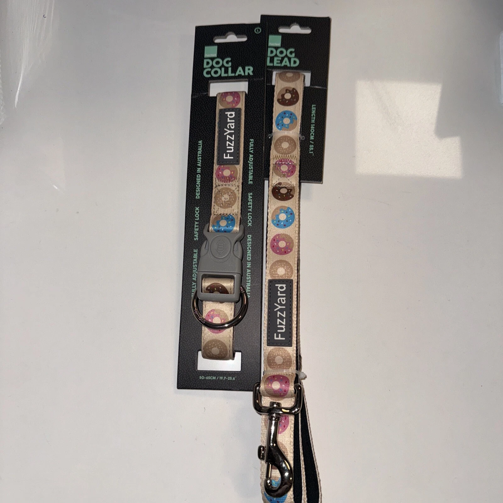 Dog Collar & Leash for Pets Colorful Donuts Pattern for Pets