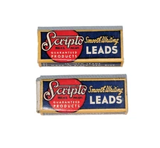 Scripto Pencil Lead 2 Tiny Boxes HB MED. Black 1 3/8" Standard Diameter 1 Full