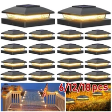 6/12/18Pack Solar Post Cap Light For 4x4 Outdoor Waterproof LED Deck Fence Light