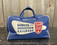 Vintage Original Bangor Aroostook Railroad Maine Advertising Duffel Bag