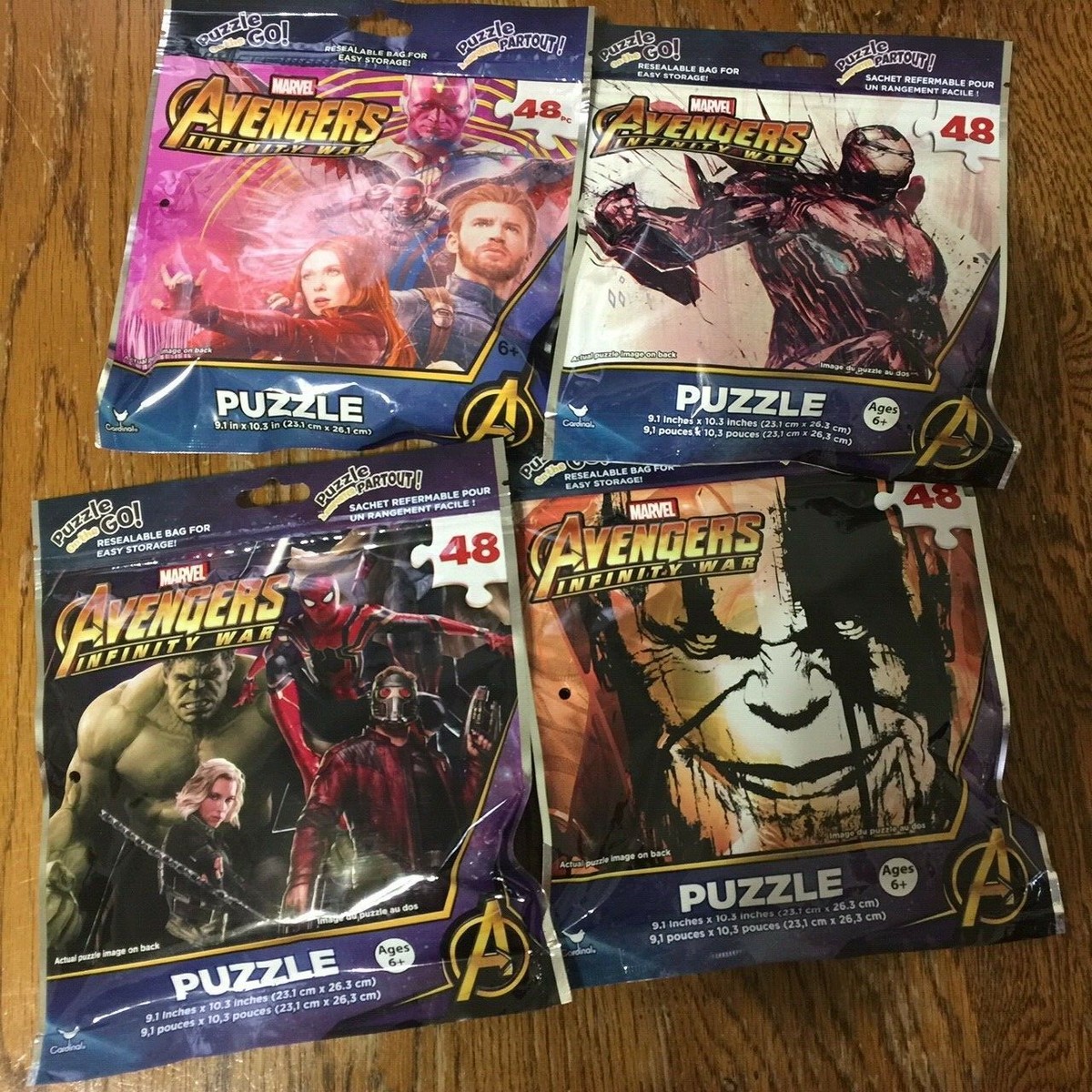 New Marvel Avengers Infinity War Puzzle To Go (4 Pack) | eBay