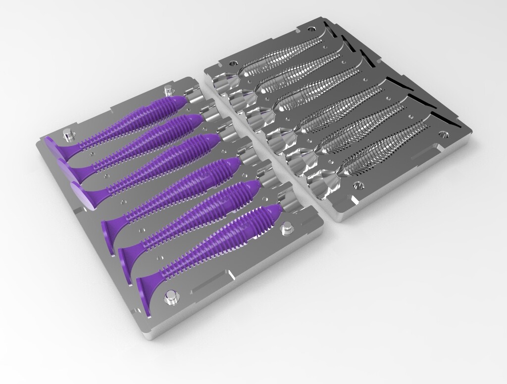 Soft plastic lure mold Swing Impact Fat 4.3'' (6 cavity) Soft plastic lure mold Swing Impact Fat 4.3'' (6 cavity)