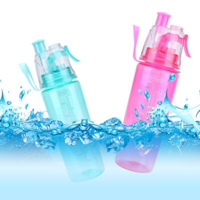 600ML Portable Clear Plastic Spray Head Anti Leak Water Bottle | eBay