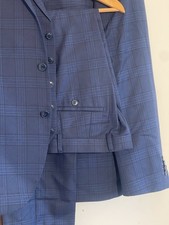 LAMBRETA-OFFICIAL PRODUCTS-Navy Patterns 3pcs Slime Fit Suit Men’s U.K/44 /40W”
