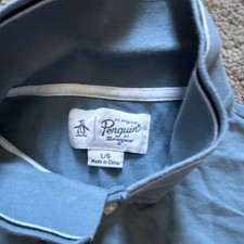 Original Penguin by Munsingwear Men's Solid Teal Logo Golf Polo Shirt L