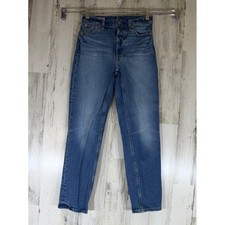 Gap Cheeky Straight High Rise Jeans 24 00R Medium Indigo Button Fly Stretch