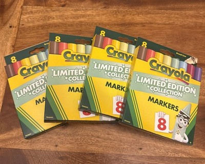 Lot Of 4- Crayola Limited Edition 8 Retired Colors Marker Set Broad Line
